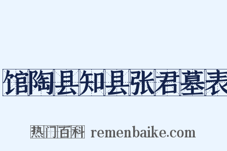 馆陶县知县张君墓表是什么意思的图片